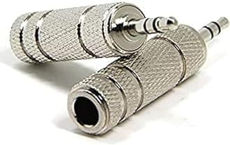 - 3.5Mm Stereo Male To 6.3Mm Stereo Female Adapter Converter ((2 Pack) - Silver), auxiliary