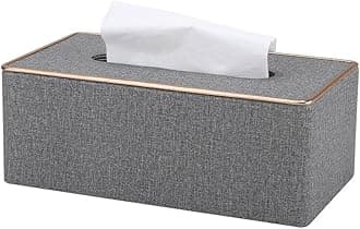 Leather Tissue Box Holder - Waterproof Rectangular Tissue Box Cover Vintage Napkin Paper Holder for Home,Office&Car Decor (Style-4)