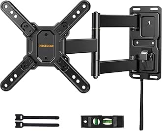 Perlegear Lockable RV TV Mount for 13–42 inch TVs up to 44 lbs, Full Motion RV TV Wall Mount with Swivel, Tilt, Pull Cord Lock, RV TV Mount for Camper, RV, Motorhome, Max VESA 200x200mm, PGLRVF2