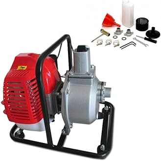 43CC Gas Water Pump, 2HP Air Cooled 2 Stroke Engine Petrol High Flow Water Transfer Pump for Drainage, Gardening Irrigation, Landscaping 7000r/min