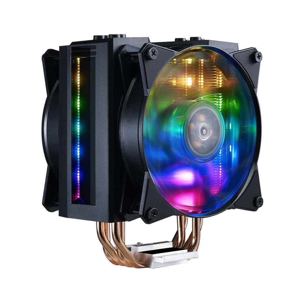 MasterAir MA410M CPU Cooling System - ARGB Hologram Effect, 4 CDC 2.0 Heat Pipes with Thermal Detection, Air Glide Armour and Push-Pull fans - 5 Year Warranty