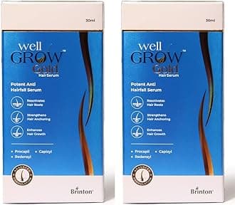 Brinton Wellgrow Gold Hair Growth Serum With Redensyl, Capixyl & Procapil For Hair Fall Control & Repair|Strengthens & Enhances Hair Growth For Men & Women