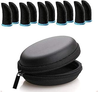 Inefable® (10 Pcs with Black Pouch) Pubg Anti-Slip Thumb Sleeve, Slip-Proof Sweat-Proof Professional Touch Screen Thumbs Finger Sleeve for Pubg Mobile Phone Game Gaming Gloves Multi Colour