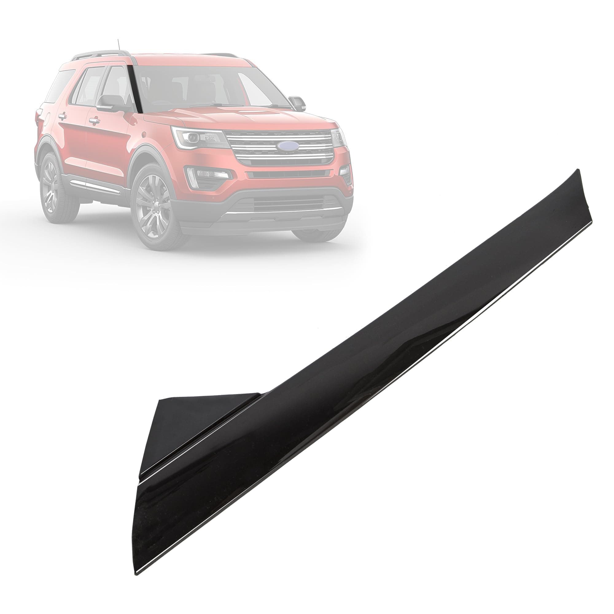ECOTRIC Right A-Pillar Molding Windshield Outer Trim Compatible with 2011-2019 Ford Explorer 4 Door Utility Replace for BB5Z-7803145-AA, BB5Z-7803137-AB W/Side Tape (Passenger Side)