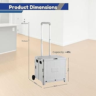 Home Smart Foldable Storage Shopping Cart Multifunctional Storage Cart Portable And Lightweight For Groceries Travel Picnic Camping Office Classic Edition (Gray)