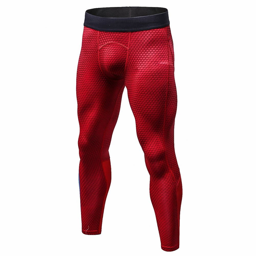 BmeigoMen Workout Leggings 3D Running Gym Exercise Compression Tights Sport Pants