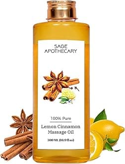 Natural Lemon Cinnamon Body Massage Oil for Pain Relief | Stress Relief | Deep Tissue Massage Therapy - 500 ML