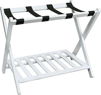 Casual Home Shelf-White Luggage Rack, 28" Wide