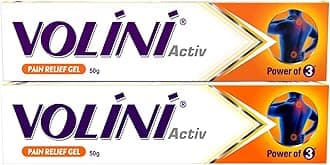 Volini Activ Pain Relief Gel 50 g | Pack of 2 | Quick Relief from Back Pain, Neck/Shoulder Pain, Sprain & Joint Pain | With Powerful Ingredients – Gandhapura Oil, Pudina Satva, Shallaki Gum & Capsaicin | Recommended for Sports Injuries, Active Lifestyle Injuries & Everyday Pain Relief