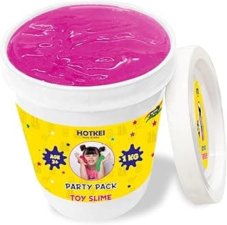HOTKEI Pink Fruit Scented Big Slimy Slime (1 Kg) - Gel Jelly Putty Toy Bucket Kit Set for Girls Boys Kids