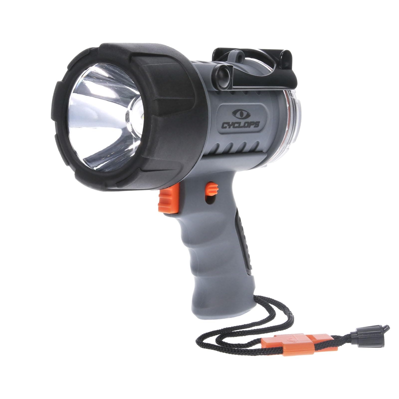 Waterproof LED Spotlight | 700 Lumens Tough ABS Floatable 3 Lighting Modes Rechargeable LED Handheld Flashlight| Emergency Whistle on Lanyard Included