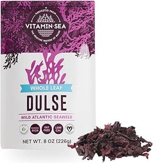 VITAMINSEA Dulse Dried Seaweed | Wild North Atlantic Seaweed for Snacking, Seasoning, Soups & Salads | Rich in Vitamins, Minerals & Antioxidants Perfect for Thyroid Support | Whole Leaf (8 OZ)