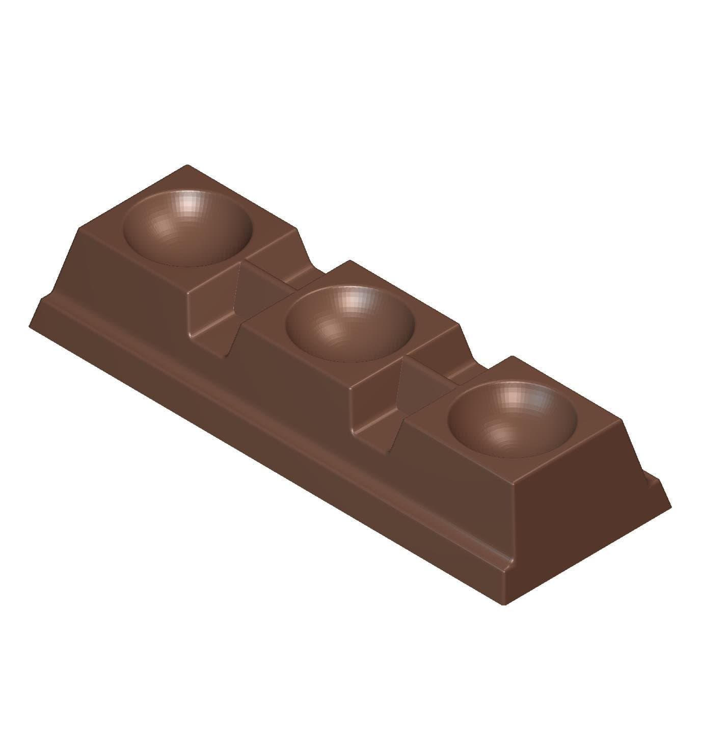 Chocolate Mold, Makes 7 Bars with Half-Sphere Indents