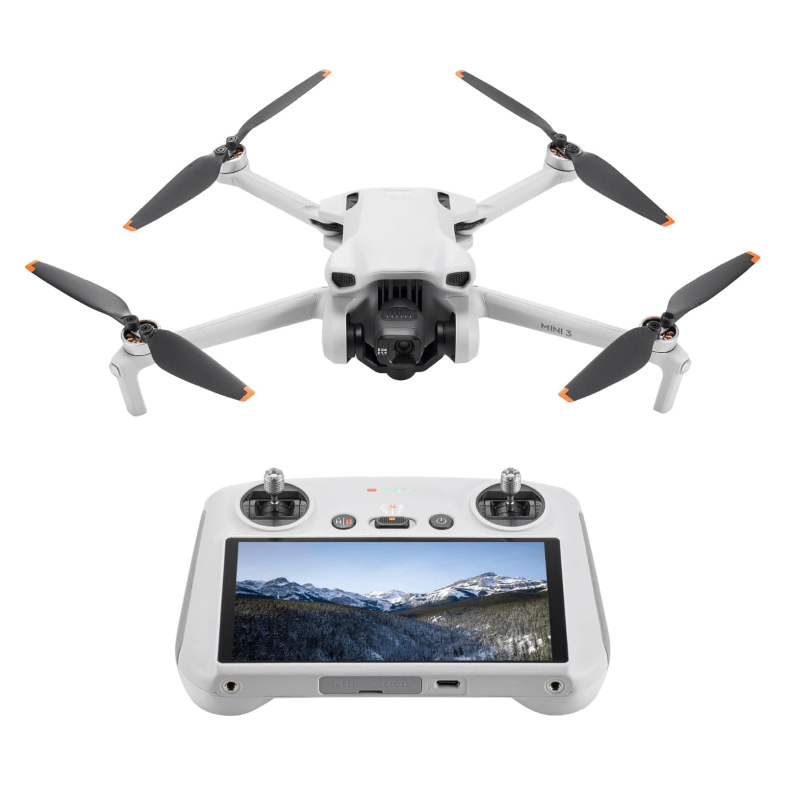 DJI Mini 3 (DJI RC) - Mini Drone with Remote Control and Camera, Lightweight and Foldable with 4K HDR Video, 38min Flight Time, Vertical Recording and Smart Functions, C0