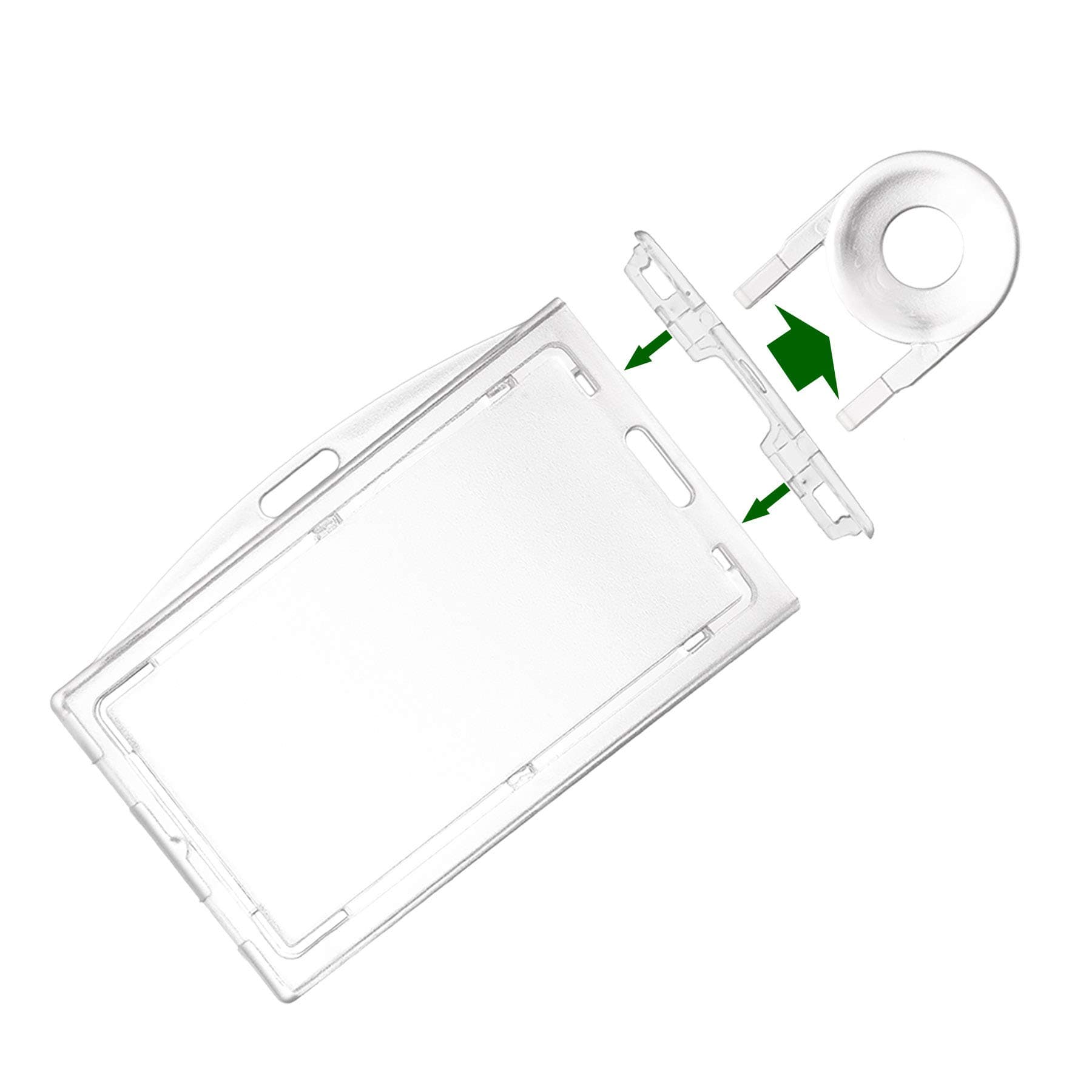4 Pack Clear Hard Plastic ID Badge Holder Horizontal and Vertical Dual Use ID Card Holder Hold 3 Cards by Fallen One