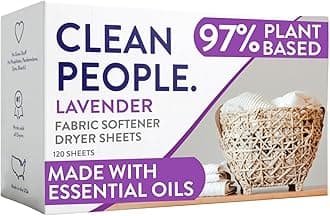 The Clean People Fabric Softener Sheets - Dryer Sheets - Softens & Removes Static - Vegan Laundry Softener With Essential Oils - Lavender, 120 Pack