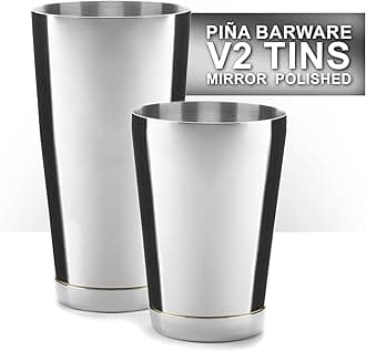- Piña Barware Stainless Steel Commercial Bar Boston Shaker Tin Set - 28oz. & 18oz. / Mirror Polished Finish (V2-1 Pair)