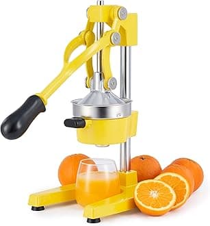 CO-Z Hand Press Juicer Machine, Manual Orange Juicer and Professional Citrus Juicer for Orange Juice Pom Lime Lemon Juice, Commercial Lemon Squeezer and Orange Crusher, Easy to Clean, Yellow