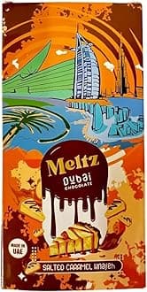 Meltz Pistachio Dubai Chocolate Bar Salted Caramel 192g - Filled With Premium silk Cream Crispy Kataifi - Luxury Rich Milk Chocolate, Individually Wrapped - Perfect Dubai Sweets Treat Box Dairy Gift (pack of 1)