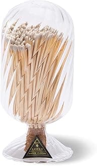Skeem Helix Match Cloche with Striker - Includes 120 4 Inch White-Tipped Matches - Decorative Matches in a Jar
