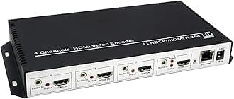 4 Channel 4K UHD H.264 HDMI Video Encoder with Extral Audio to HTTP, UTP, RTSP, RTMP,RTMPS, RTP, ONVIF Multicast SRT IPTV Encoder Live Broadcast for Facebook YouTube Ustream Twitch Live