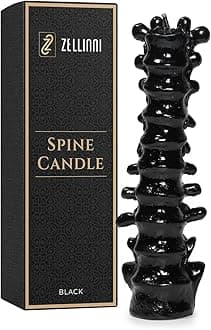 Spine Candle for Halloween Decor - Premium Unscented Soy Candle w/Cotton Wick for Clean Burn - Goth Room Decor Vertebra Candles for Parties Home Rituals Halloween Decorations Indoor - Black