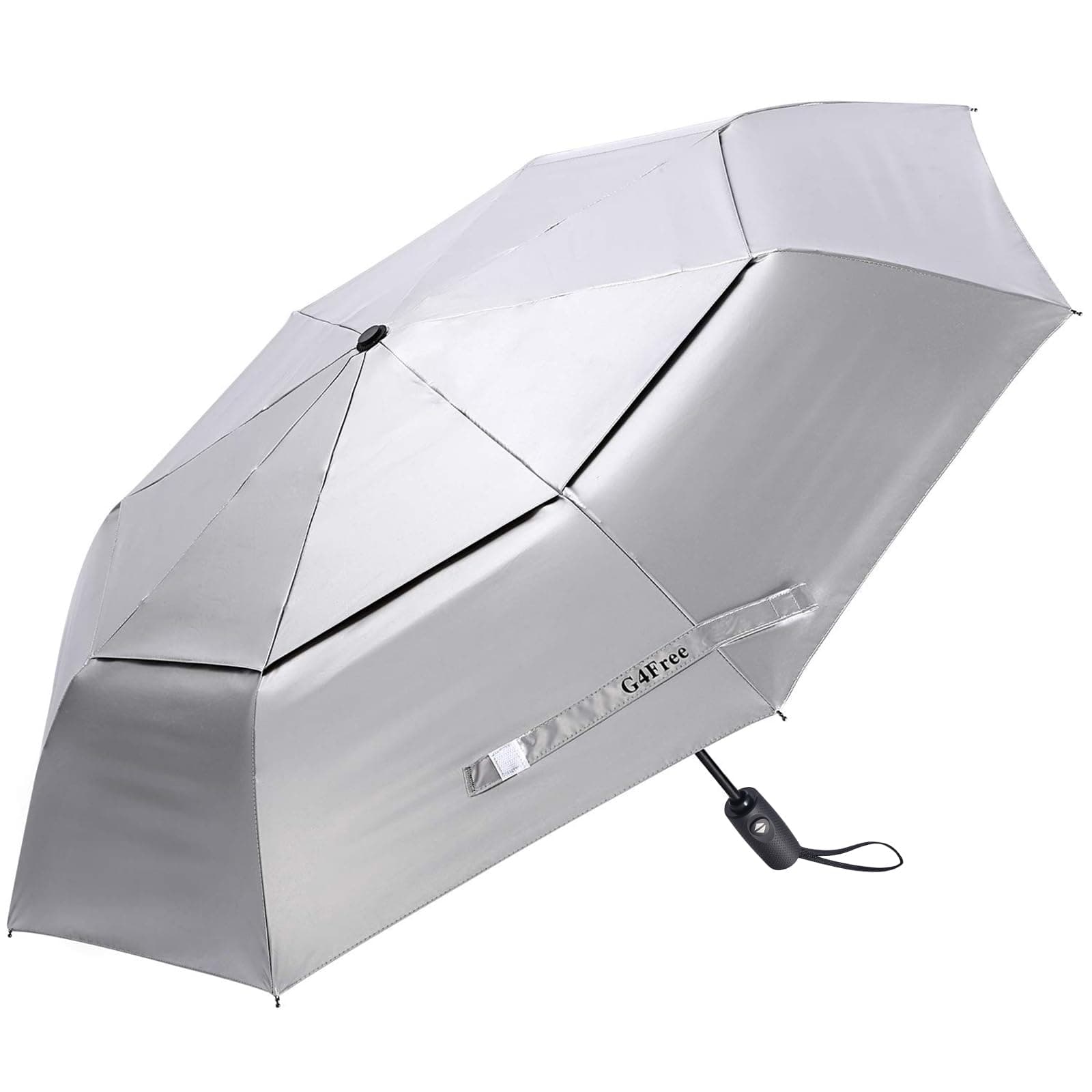 UPF 50+ UV Protection Travel Umbrella 42/46 Inch Windproof Silver Coating Sun Blocking Umbrella