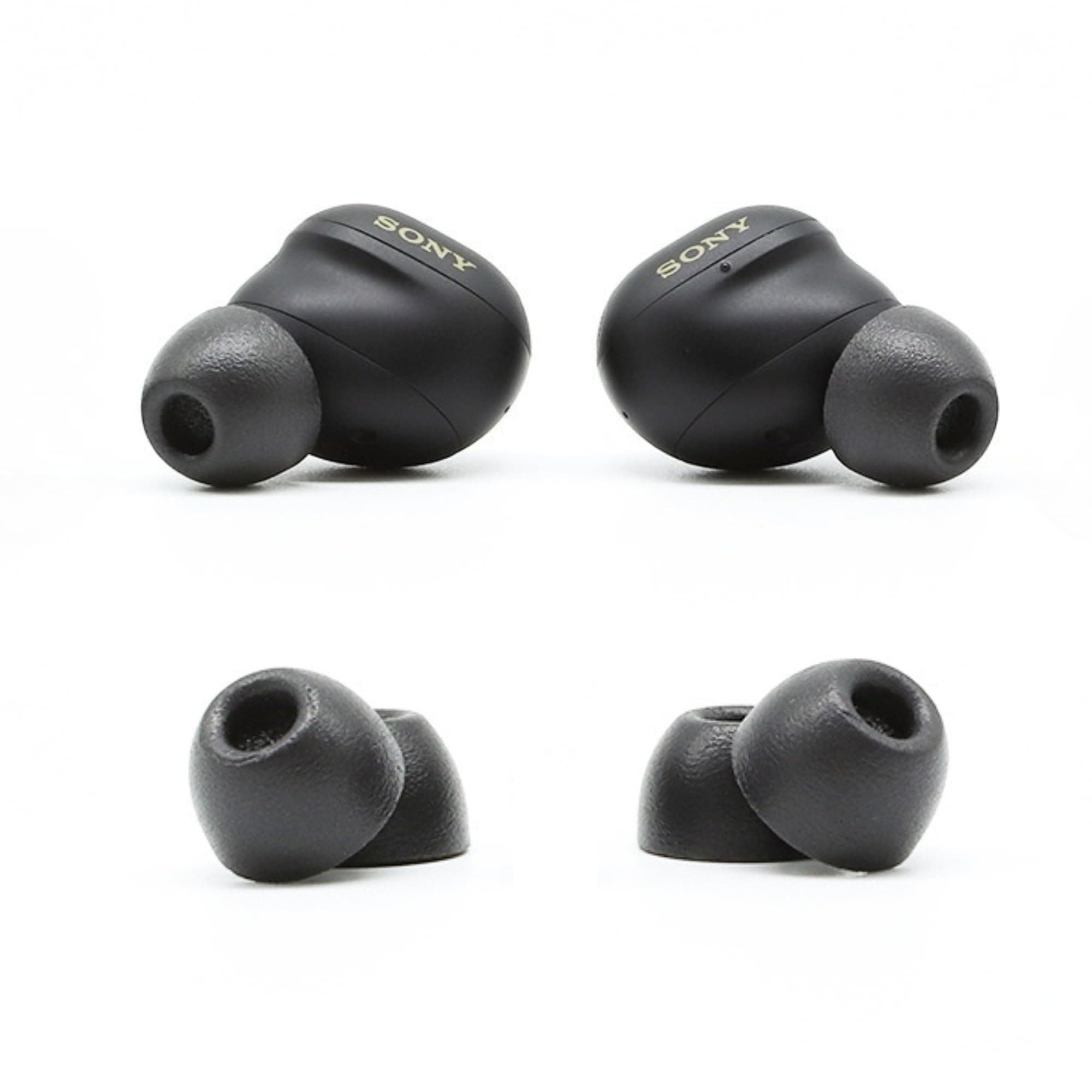 COMPLY TrueGrip Pro Memory Foam Replacement Earbud Tips for Sony True Wireless Earphones WF-1000XM4, WF-1000XM3, WF-XB700 - Comfortable Memory Foam for a Secure Fit, Black (Assorted, 3 Pairs)