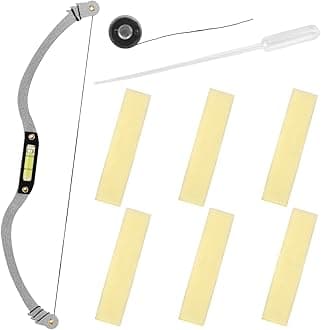 ATOMUS Eyebrow Tattoo Bow Mapper with Strings Sponges Ink Dropper Microblading Metal Brow Drawing Mapper Ruler Marker Measuring Mapping Positioning Tool Set (Silver)