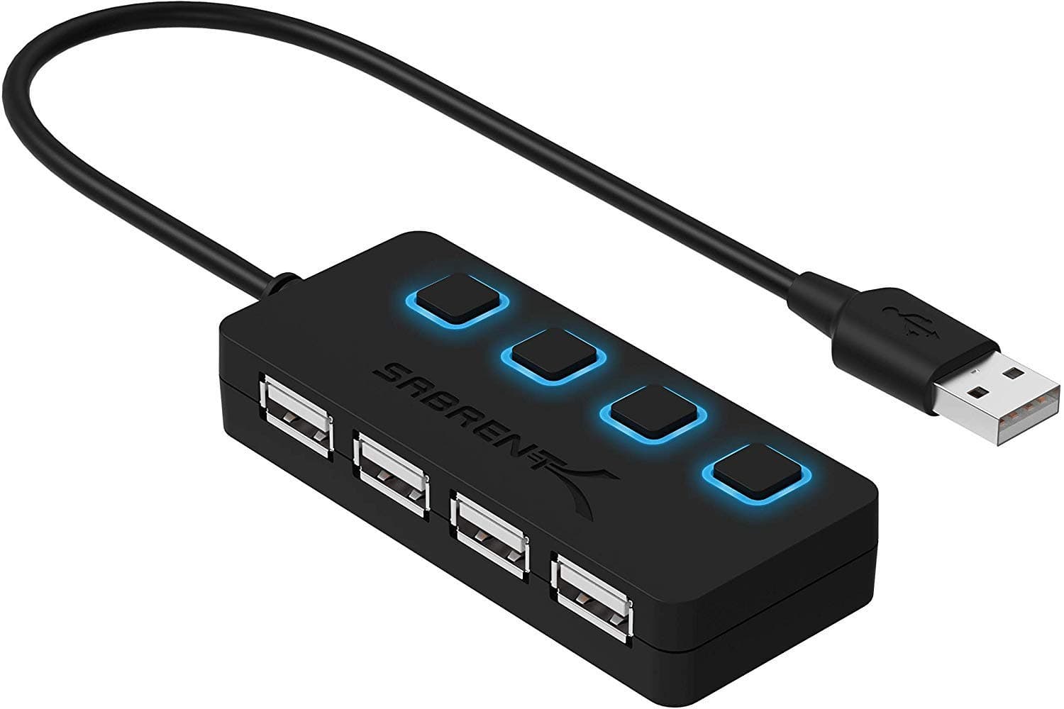 Sabrent 4-Port USB 2.0  with Individual LED lit  Power Switches