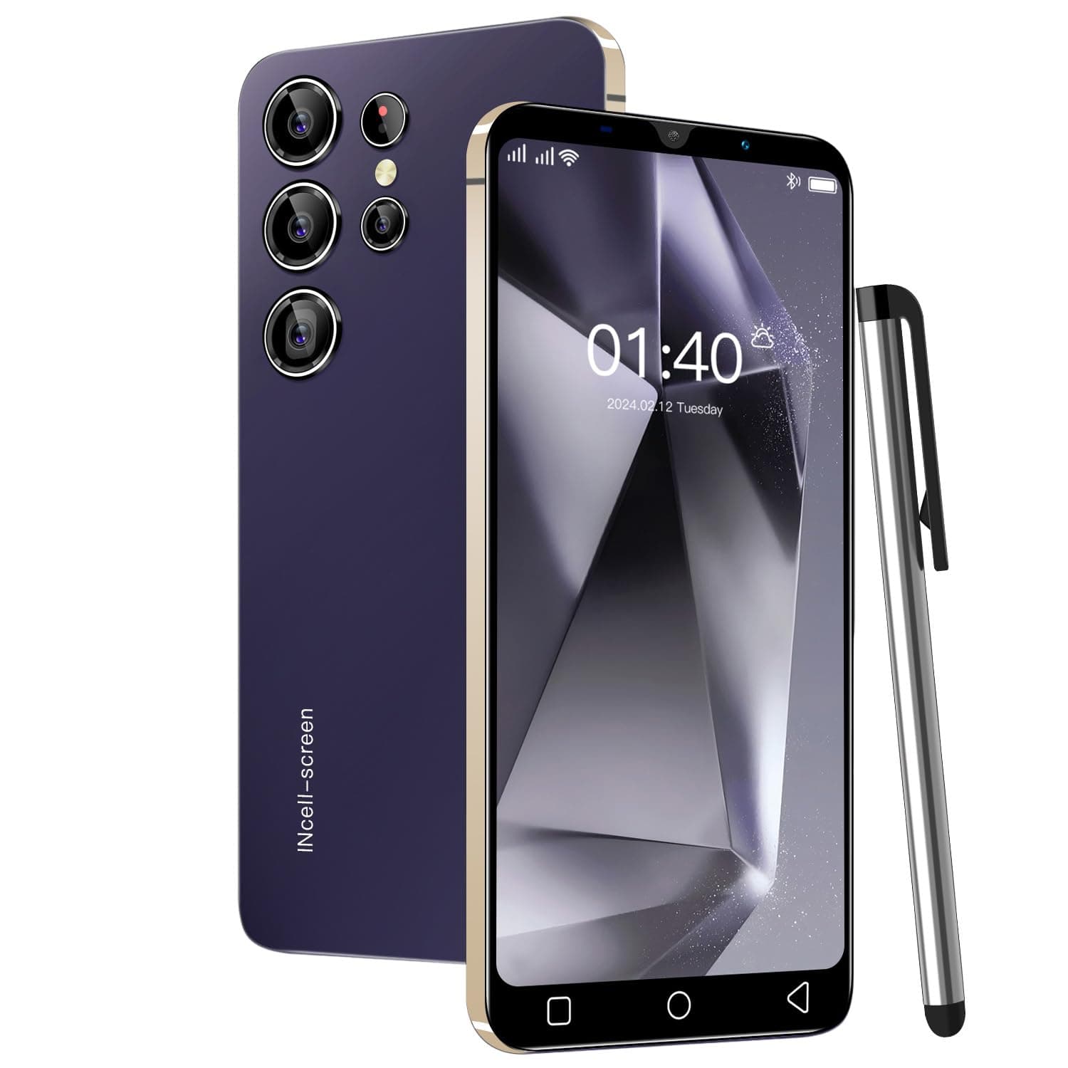 Cheap Mobile Phones, 5.0" IPS Display, Android 9.0 OS, 16GB(up to 128GB), Dual SIM Dual Camera, Face ID/WIFI/3.5mm Jack WCDMA+GSM Cell Phone (Q24Ultra-Dark Purple)