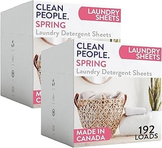 Clean People Laundry Detergent Sheets- Recyclable Packaging, Hypoallergenic, Stain Fighting, Works with All Machines including HE (384 Count, Spring)