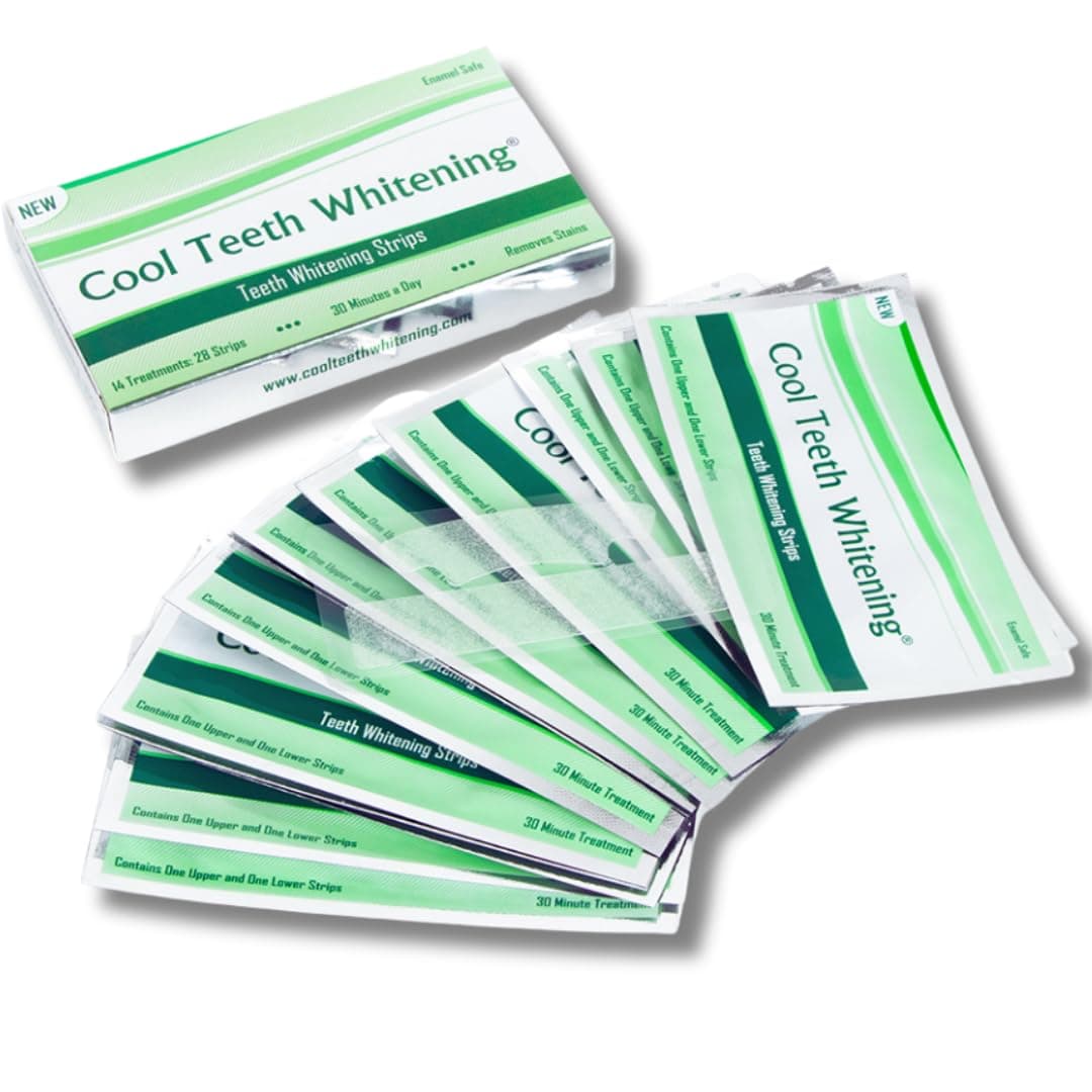 Strips with 6% Hydrogen Peroxide Vegan Formula Fast Acting for Tooth Stains Removal On The Go 14 Day Treatment Whitening Strips for Teeth
