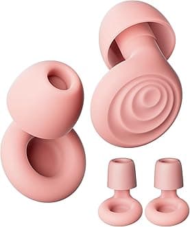 Yawsoy Ear Plugs for Sleeping Noise Cancelling, Reusable Soft Noise Reduction Earplugs for Sleep, Focus, Travel, Work, Motorcycle, Concert with 6 Silicone Ear Tips and 6 Foam Ear Tips - 25-35dB Pink