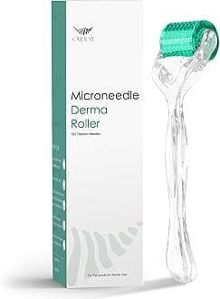 Derma Roller Titanium 4 In 1 Microderm Roller Kit - 300 Needles 0.25mm, 720 and 1200 Needles 0.30mm Microneedle Dermal Roller, At Home Microdermabrasion Face Roller (White)