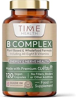 Vitamin B Complex - Whole Food & Plant-Derived - Natural, Non-Synthetic B Vitamins - Highly Bioavailable - Methylated B9 & B12 - Cultavit® - Zero Additives - UK Made - Pullulan (120 Capsules)