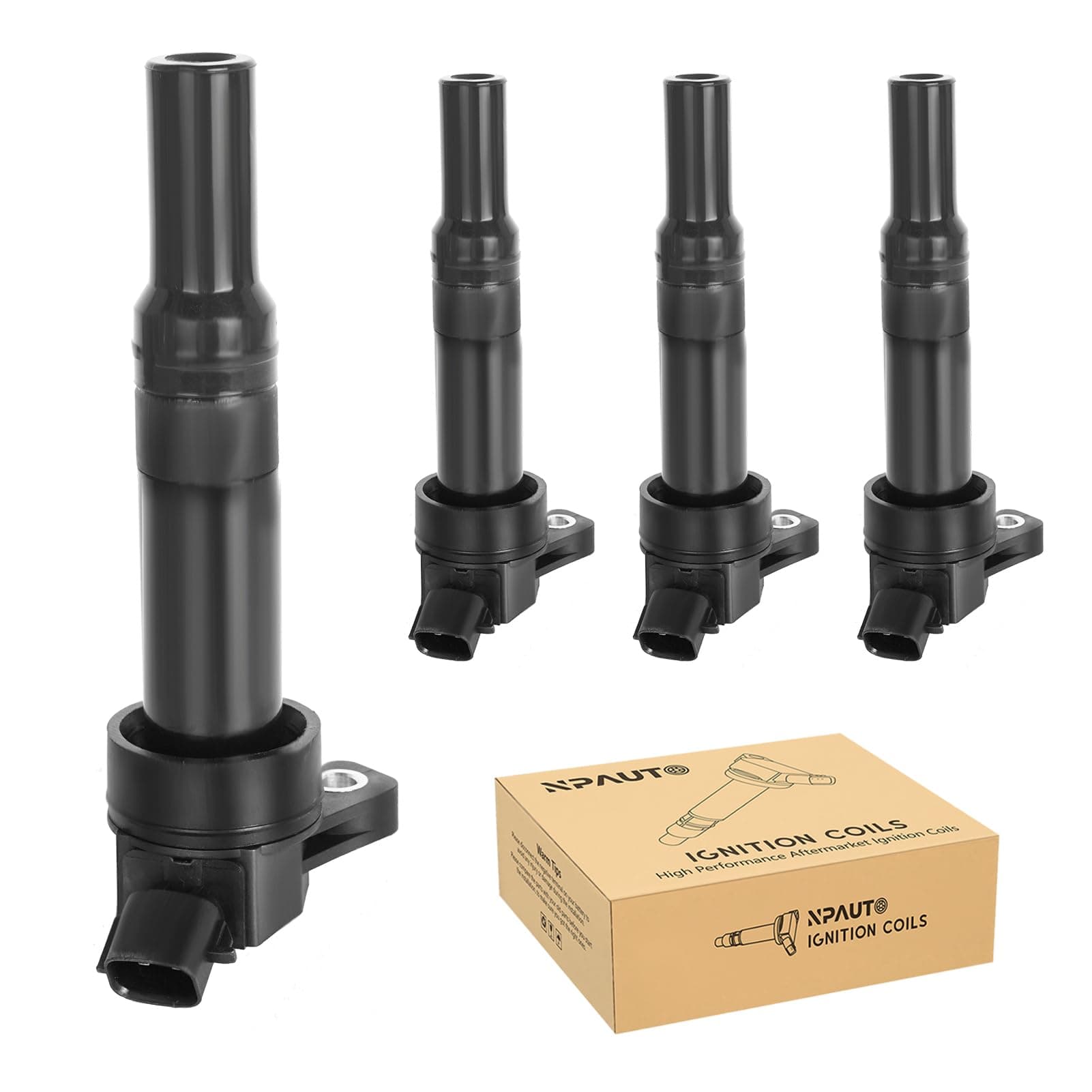 NPAUTO Ignition Coil Pack Compatible with L4 1.8 2.0 2011 2012 2013 2014 2015 2016 Hyundai Elantra, 2014-2016 Kia Forte, Kia Soul, 2014-2017 Elantra Tucson, UF651, Set of 4