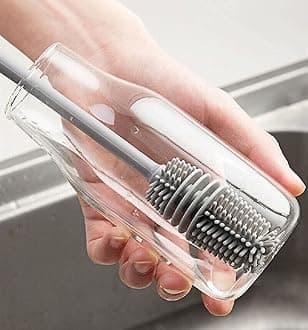 Silicon Bottle Cleaner Brush | Long Handle for Baby Bottle | Bottle Cleaner for Kitchen Accessories Water Bottle, Containers, Vase and Glass |
