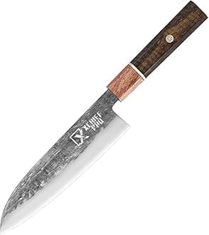 7'' Japan Santoku Knife - Sharp Chef Kitchen Knife for Meat Cutting, Japanese High-Carbon Steel Cooking Knife, Vegetable Knife, Gift for Mom or Dad, Kitchen Gadgets with Premium Gift Box