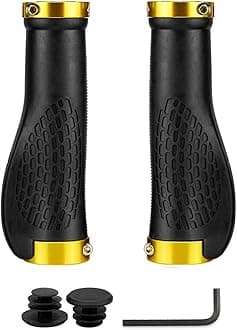 SAPLIZEBike Handlebar Grips, Multi Colors/Design Optional, Ergonomic Design, Aluminum Double Lock-on, Mountain Bike Grips, MTB BMX Downhill Foldable Urban Bicycles Grips, Scooter Grips