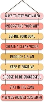 Artvibes Ways To Stay Motivated Quotes MDF Wood Wall Hanger Ornaments | Quotes Decor Item | Motivational Wall Decor | Wall Accent | Graphic Art | Gift Items | Office Wall Decoration Items (WH_9307N)