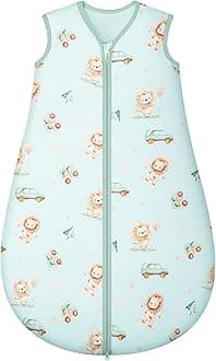 Baby Sleeping Bag 2.5 Tog 12-18 Months Newborn Sleeping Bag 100% Cotton Sleep Sack for Winter Warm and Comfortable Green Lion
