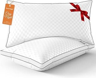 Bed Pillows Queen Size Set of 2, Fluffy Luxury Hotel Pillows Collection Gusseted for Neck and Shoulder, Side Back Stomach Sleeper Pillow, Cozy Night 18"X28"