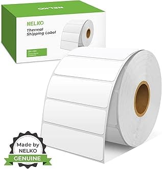 Nelko Genuine 3" x 1" Direct Thermal Label, Self-Adhesive Barcode Labels Compatible with Nelko PL70E Label Printers, No BPA & BPS, 1000 Labels (Commercial Grade)