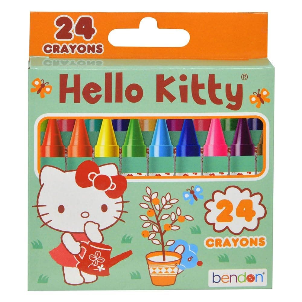 Bendon Hello Kitty 24-Count Crayons, Standard Box Coloring & Art Supply, Multicolor
