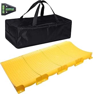 HomeOn Wheels Tire Saver Ramps Anti-Slip Pads Design Car Wheel Ramps for Flat Spot Prevention Tire Savers with Carrying Bag and T Level 4 Pack Yellow