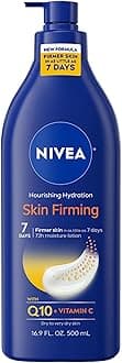 NIVEA Nourishing Skin Firming Body Lotion w/ Q10 and Vitamin C - 48 Hour Moisture for Dry to Very Dry Skin - 16.9 oz. Pump Bottle
