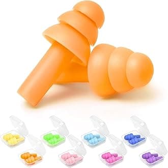 Earplugs for Sleeping Noise Cancelling, Reusable Ear Plugs– Super Soft, Silicone Ear Plug, for Sleeping 8 Pairs, Swimming, Snoring, Concerts, Work, Noisy Places (8 Colors)