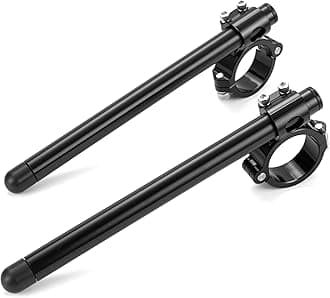 CNC Aluminum Φ 37mm Clip ons Handlebar replacement Fit for SUZUKI GS500 GT550 Universal fork Φ 37mm cafe Racer Tilt Angle 8° 7/8" bars Clip ons Assembly Black