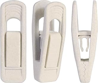 Trgowaul Velvet Hangers Clips, Pants Hangers Velvet Clips, Strong Finger Clips Perfect for Thin Velvet Hangers (60pc, Beige)
